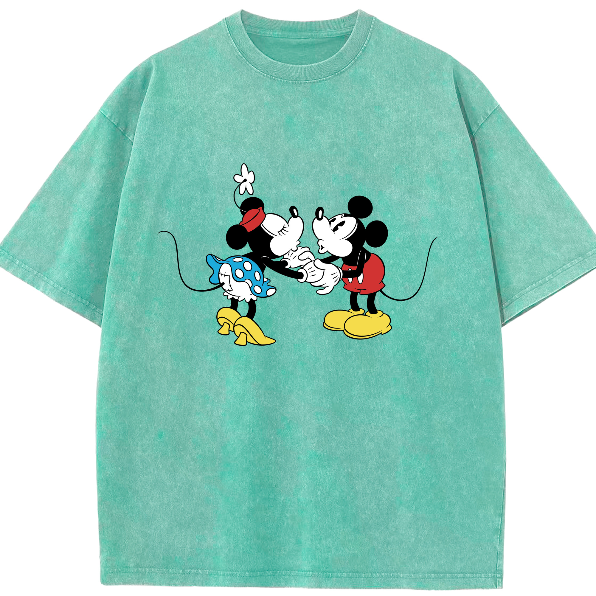 （画像用） ミッキーマウス Mickey Mouse 綿100% ヴィンテージ風 半袖Tシャツ（フロントプリント）
